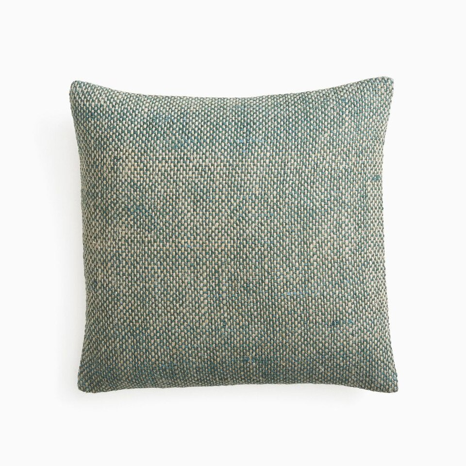 Two Tone Chunky Linen Cushion Cover West Elm UK